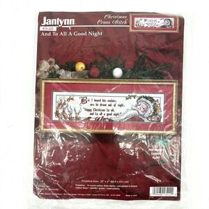 Janlynn Christmas Cross Stitch #13-222 Santa And To All A Good Night 1996 24"x6"